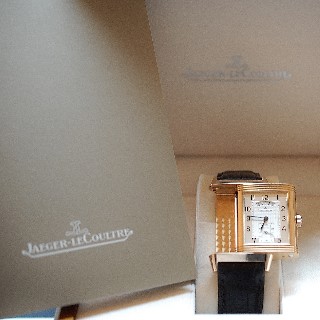 Montre Jaeger LeCoultre Reverso 986 Duodate Or rose 18k Mécanique de 2012.