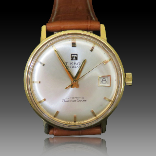 Montre Tissot Visiodate Vintage Homme en Or 18k automatique Vers 1960