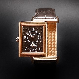 Montre Jaeger LeCoultre Reverso 986 Duodate Or rose 18k Mécanique de 2012.