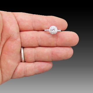 Solitaire en Or gris 18 Cts avec Diamant brillant 1.00 Cts G-VVS2 + 0.27 Cts.