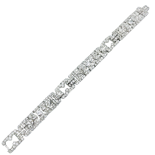 Bracelet Ruban Platine Art Déco avec 11 cts de diamants , vers 1925