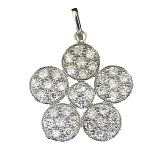 Pendentif en or gris 18k avec 1.0 cts diamants brillants