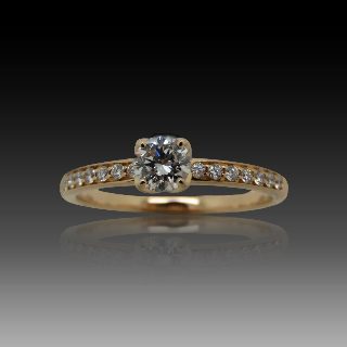 Solitaire Fred "Delphine", Diamant 0,33 Cts E-VVS2 (GIA)  de 2016. Taille 53.