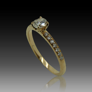 Solitaire Fred "Delphine", Diamant 0,33 Cts E-VVS2 (GIA)  de 2016. Taille 53.