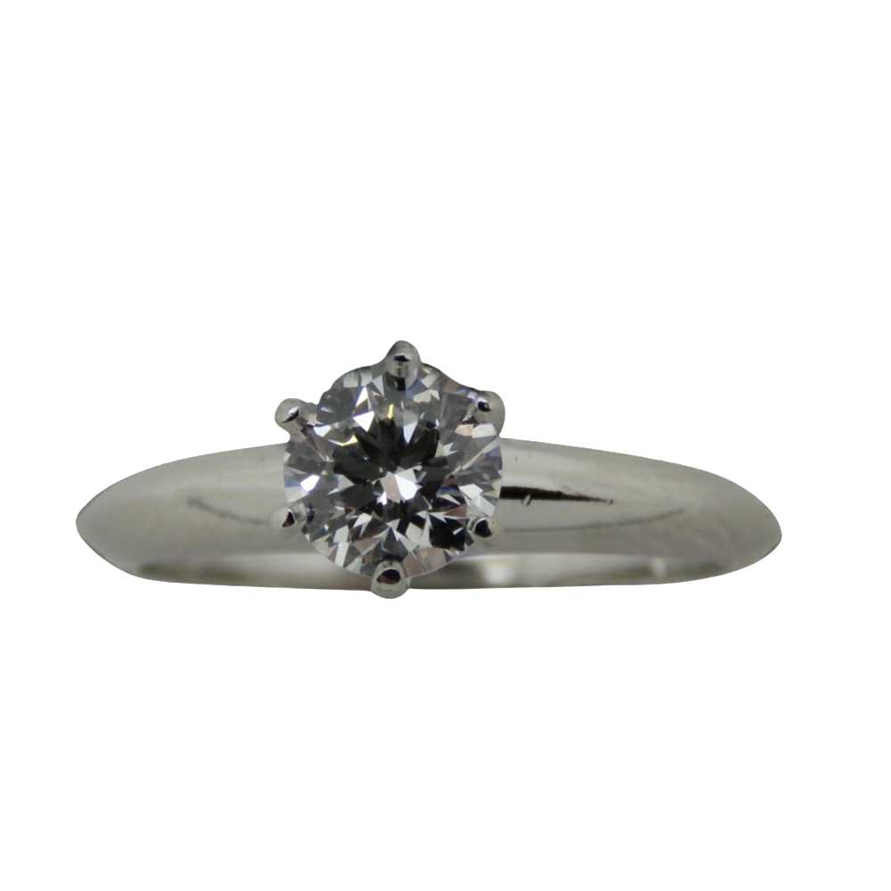 Solitaire Tiffany Platine Setting , Diamant 0,55 Ct F-VS1 de 2007. Taille 47-48.