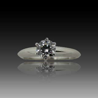 Solitaire Tiffany Platine Setting , Diamant 0,55 Ct F-VS1 de 2007. Taille 47-48.