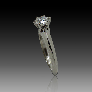 Solitaire Tiffany Platine Setting , Diamant 0,55 Ct F-VS1 de 2007. Taille 47-48.