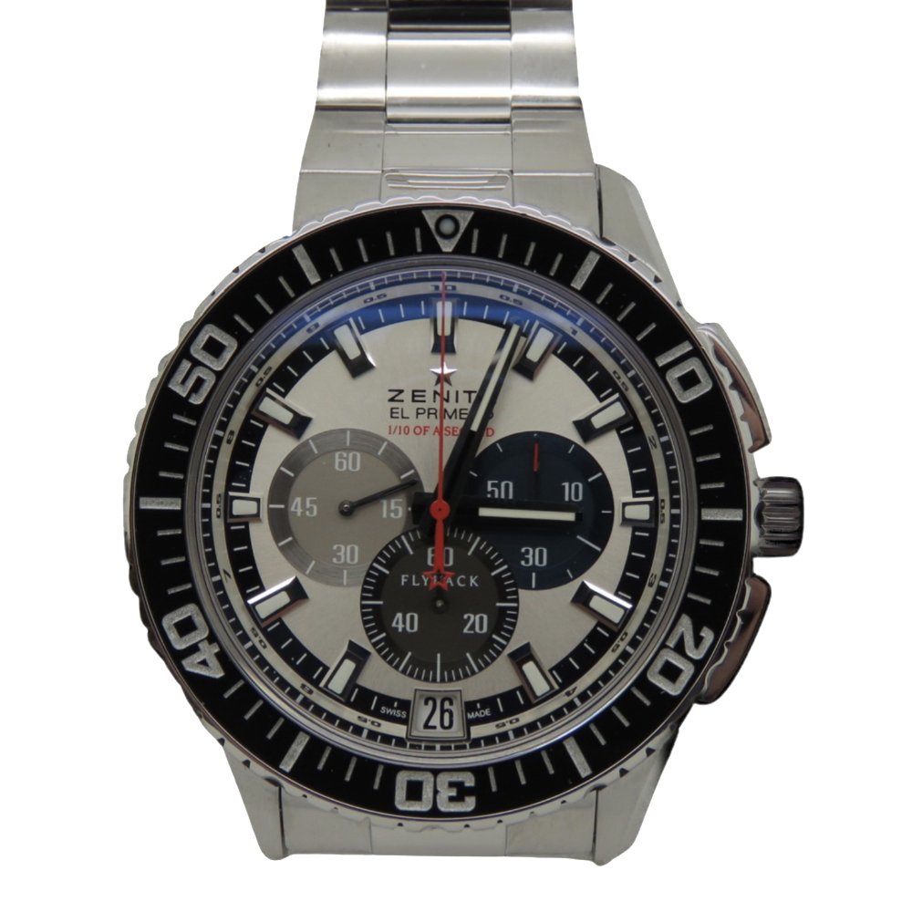 Montre Zenith Stratos Flyback automatique  El Primero en Acier de 2016  