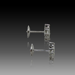 Boucles d'oreilles Diamants 0.80 Cts G-VS en Or Gris 18k