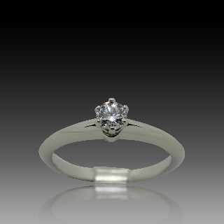 Solitaire Tiffany Platine Setting , Diamant 0,22 Ct E-VVS2 . Taille 48-49