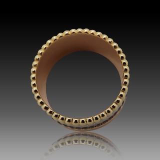 Bague Boucheron "Quatre" vers 2012 en Or rose 18k Massif et Pvd Marron . Taille 53 .