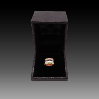 Bague Boucheron "Quatre" vers 2012 en Or rose 18k Massif et Pvd Marron . Taille 53 .