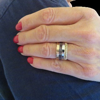 Bague Boucheron "Quatre" vers 2012 en Or rose 18k Massif et Pvd Marron . Taille 53 .