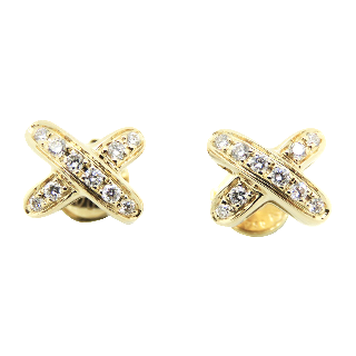 Boucles Oreilles  Chaumet "Jeu de Liens " or jaune 18k diamants de 2009