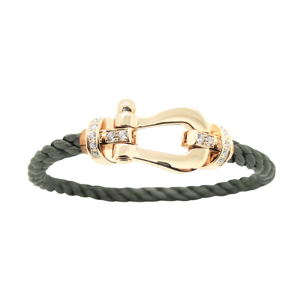 Bracelet Fred Force 10 en Or rose 18k et Diamants . Grand Modèle. 17 cm