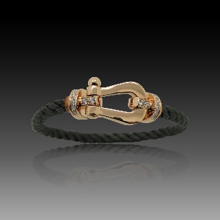 Bracelet Fred Force 10 en Or rose 18k et Diamants . Grand Modèle. 17 cm