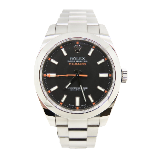 Montre Rolex Milgauss Homme Acier de 2008. Cadran noir. Ref : 116400 .Full Set.