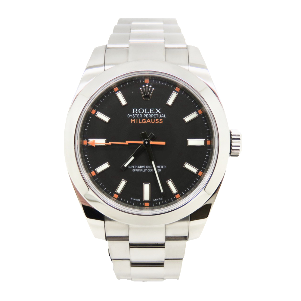 Montre Rolex Milgauss Homme Acier de 2008. Cadran noir. Ref : 116400 .Full Set.