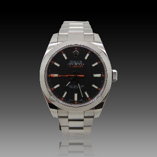 Montre Rolex Milgauss Homme Acier de 2008. Cadran noir. Ref : 116400 .Full Set.