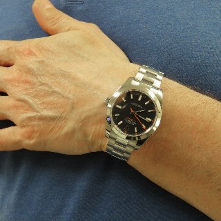 Montre Rolex Milgauss Homme Acier de 2008. Cadran noir. Ref : 116400 .Full Set.