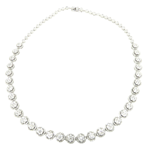 Parure En Or 14K (585) Avec Diamants - Collier 16" Et Boucles D'Oreilles (4.90cts) - Neuf Avec étiquettes