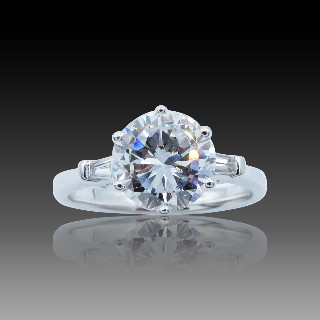 Solitaire en or 18k Diamant brillant de 2.06 Cts E-SI1