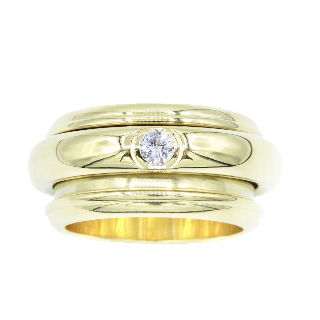 Bague Piaget Possession GM en or jaune avec Diamants de 1993. Taille 52