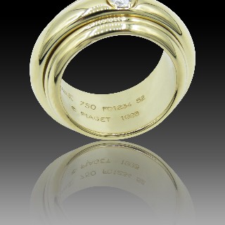 Bague Piaget Possession GM en or jaune avec Diamants de 1993. Taille 52