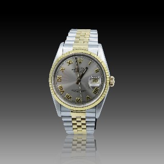 Montre Rolex Oyster Datejust Homme Or et Acier de 1991 . Cadran gris. Ref : 16233 .