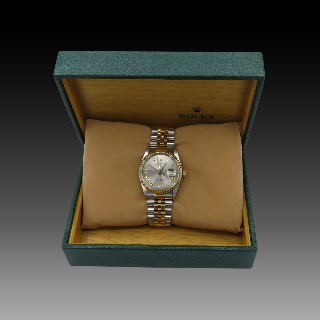 Montre Rolex Oyster Datejust Homme Or et Acier de 1991 . Cadran gris. Ref : 16233 .