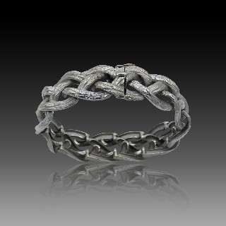 Bracelet Michele Morgan en Or Gris 18k massif vers 1970.