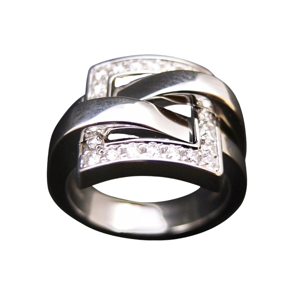 Bague Boucheron "Déchainé" Vers 2012 avec Diamants et Or gris 18k. Taille 52 