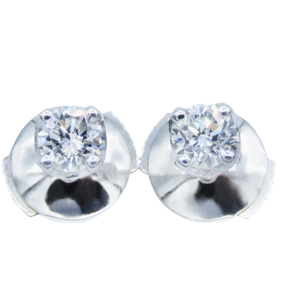Puces d'oreilles or gris 18k avec 2 diamants de 0,18 Ct qualité G-VS. Puces d'oreilles or gris 18k avec 2 diamants de 0,18 Ct qualité G-VS.