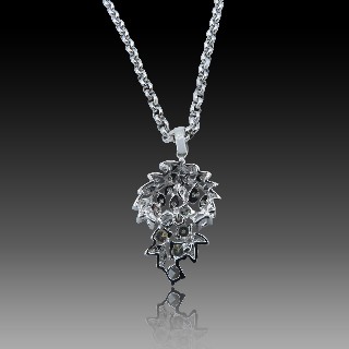 Collier Pendentif  Or Gris 18k et 1.0 carat de Diamants extrablancs.