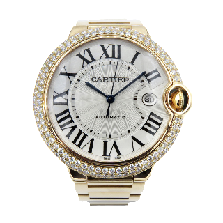 Montre Cartier Ballon Bleu GM Or rose 18K massif Diamants vers 2013 Automatique