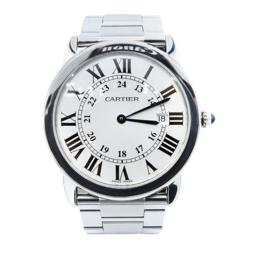 Montre Cartier Homme "Solo ronde" en acier quartz de 2015 