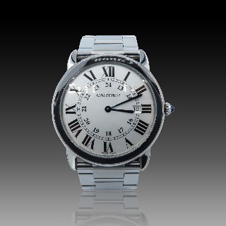 Montre Cartier Homme "Solo ronde" en acier quartz de 2015 