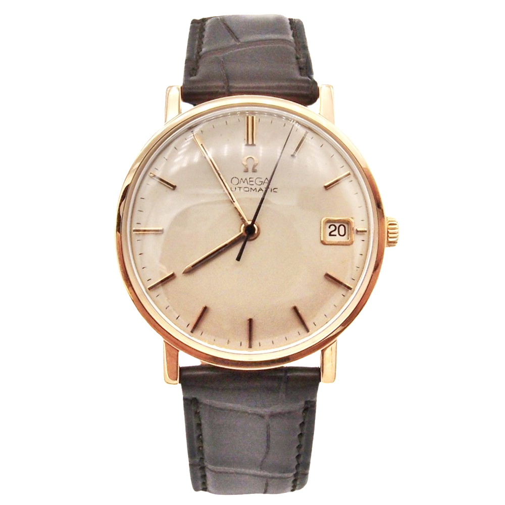 Montre Omega Vintage Automatique en Or rose 18k de 1964. 32-33 mm.