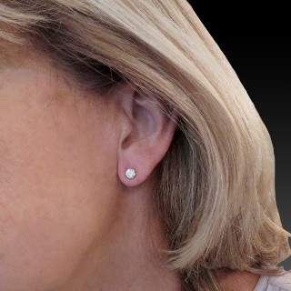 Puces d'oreilles Diamants 2 x 0.52 Cts G-VS en Or Jaune 18k 