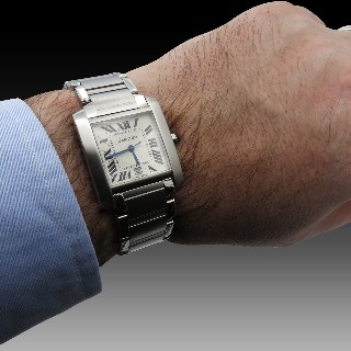 Montre Cartier Tank Française Or et Acier Homme de 2000. Automatique.