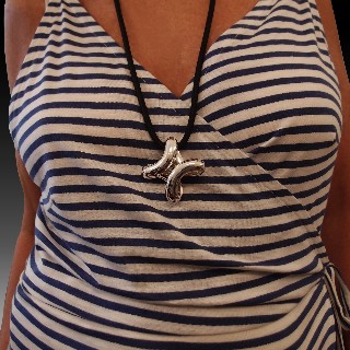 Collier Pendentif Hermes en  Argent "Lima".