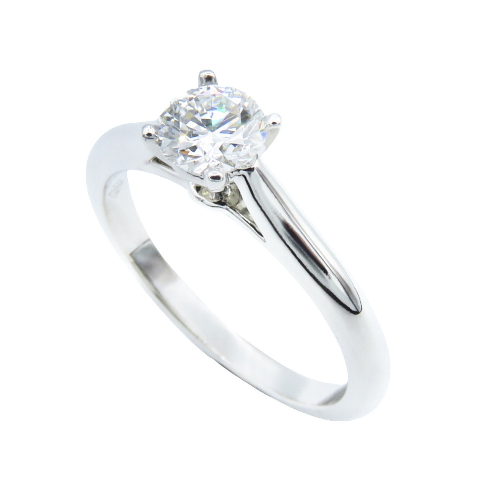 Solitaire Cartier Platine, Diamant 0,50 ct G-VVS2 (GIA)  DE 2016. Taille 49.