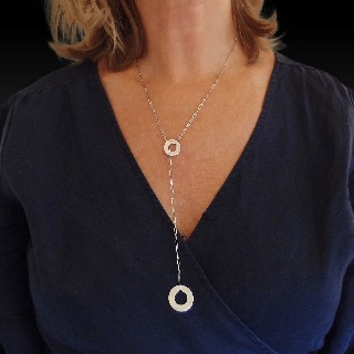 Collier Sautoir "Cible" signé DINH VAN en or gris 18 carats