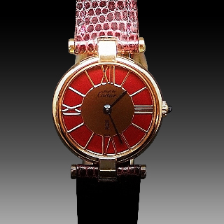Montre Cartier Dame "Must Ronde" Vermeil Vers 1990. Quartz Montre Cartier Dame "Must Ronde" Vermeil Vers 1990. Quartz