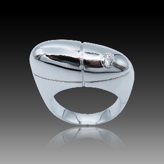 Bague FRED "Glory" en Or gris 18k avec diamant .Taille 52. Full set