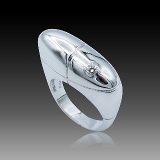 Bague FRED "Glory" en Or gris 18k avec diamant .Taille 52. Full set