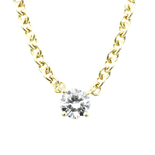 Collier pendentif Cartier de 0.25 Cts en Or jaune 18k de 1997. Full set.