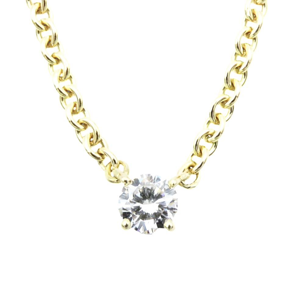 Collier pendentif Cartier de 0.25 Cts en Or jaune 18k de 1997. Full set.