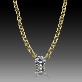 Collier pendentif Cartier de 0.25 Cts en Or jaune 18k de 1997. Full set.