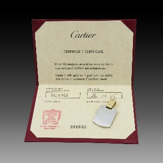 Pendentif Cartier Santos Or jaune 18k et acier de 2005. Full set